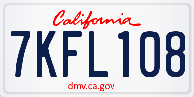 CA license plate 7KFL108