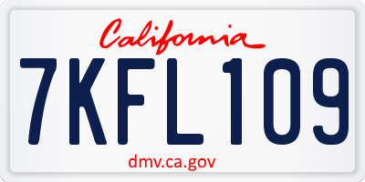 CA license plate 7KFL109