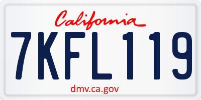 CA license plate 7KFL119