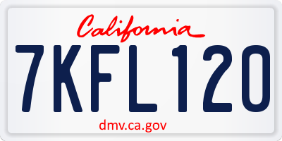 CA license plate 7KFL120