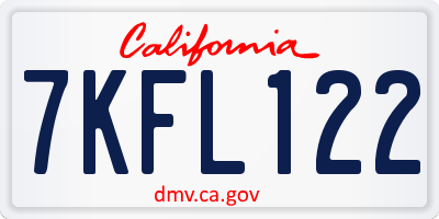 CA license plate 7KFL122