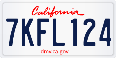 CA license plate 7KFL124