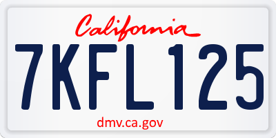 CA license plate 7KFL125