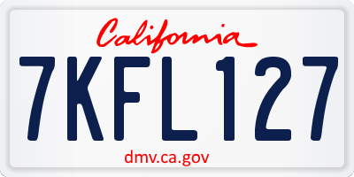 CA license plate 7KFL127