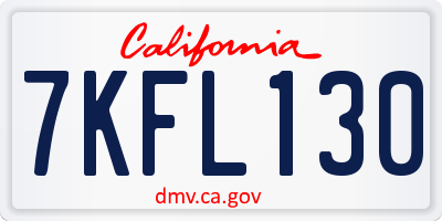 CA license plate 7KFL130