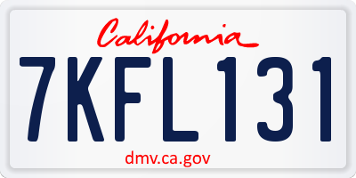 CA license plate 7KFL131