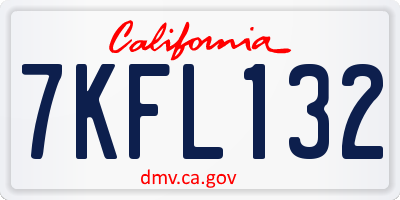 CA license plate 7KFL132