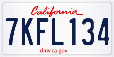 CA license plate 7KFL134