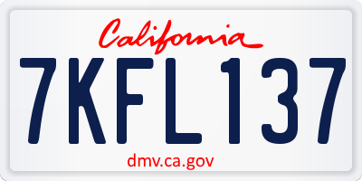 CA license plate 7KFL137