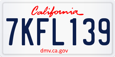CA license plate 7KFL139