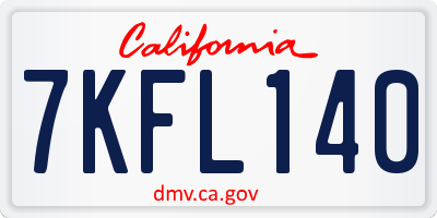 CA license plate 7KFL140