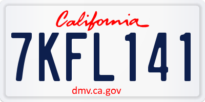CA license plate 7KFL141