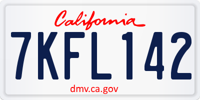 CA license plate 7KFL142