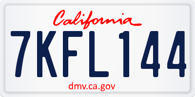 CA license plate 7KFL144