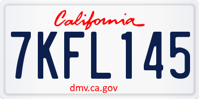 CA license plate 7KFL145