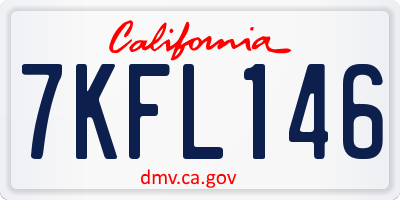 CA license plate 7KFL146