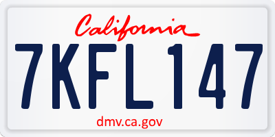 CA license plate 7KFL147