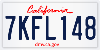 CA license plate 7KFL148