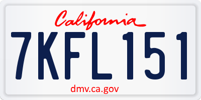 CA license plate 7KFL151