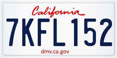 CA license plate 7KFL152