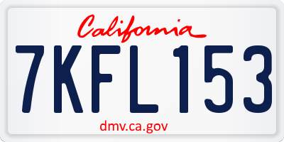 CA license plate 7KFL153