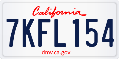 CA license plate 7KFL154