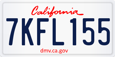 CA license plate 7KFL155