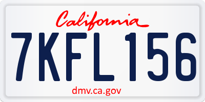 CA license plate 7KFL156
