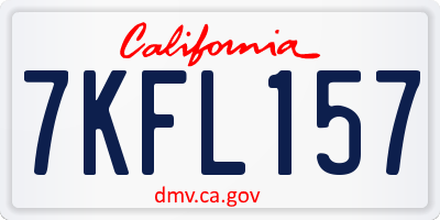 CA license plate 7KFL157