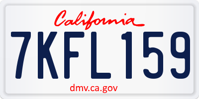 CA license plate 7KFL159