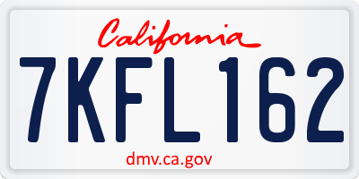 CA license plate 7KFL162