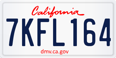 CA license plate 7KFL164