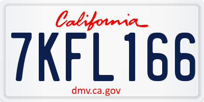 CA license plate 7KFL166