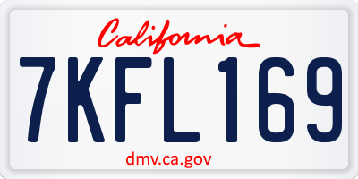 CA license plate 7KFL169