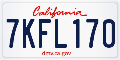 CA license plate 7KFL170
