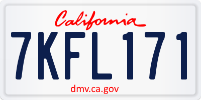 CA license plate 7KFL171