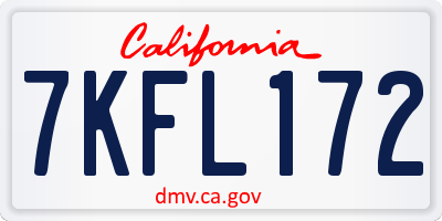 CA license plate 7KFL172