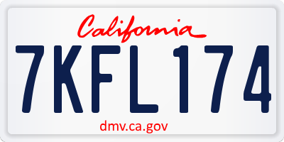 CA license plate 7KFL174