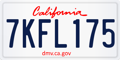 CA license plate 7KFL175