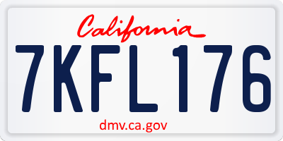 CA license plate 7KFL176
