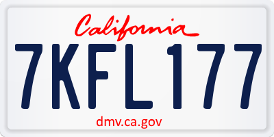 CA license plate 7KFL177