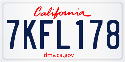 CA license plate 7KFL178