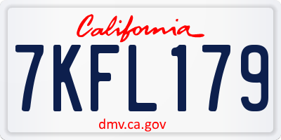 CA license plate 7KFL179