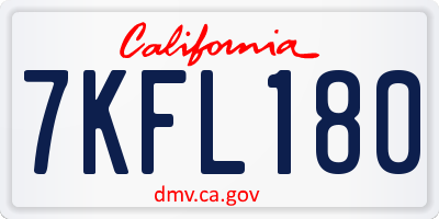 CA license plate 7KFL180