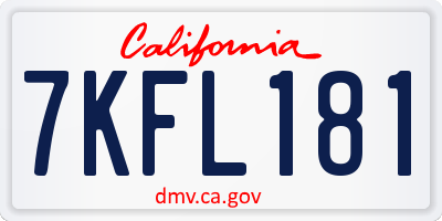 CA license plate 7KFL181