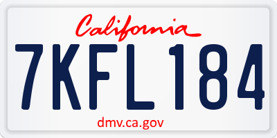 CA license plate 7KFL184