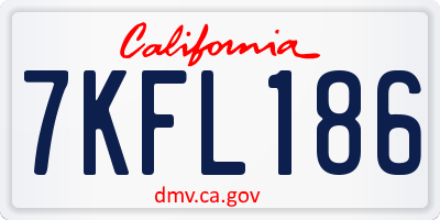 CA license plate 7KFL186
