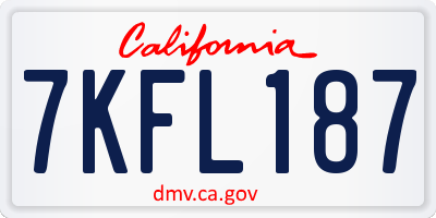 CA license plate 7KFL187