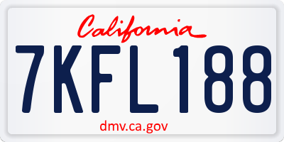 CA license plate 7KFL188