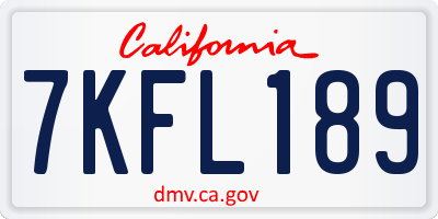 CA license plate 7KFL189
